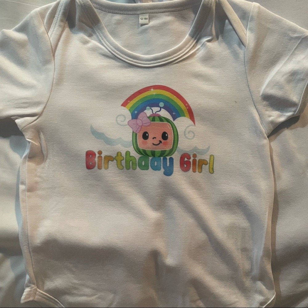 Made2order Cocomelon Birthday Girl onesie